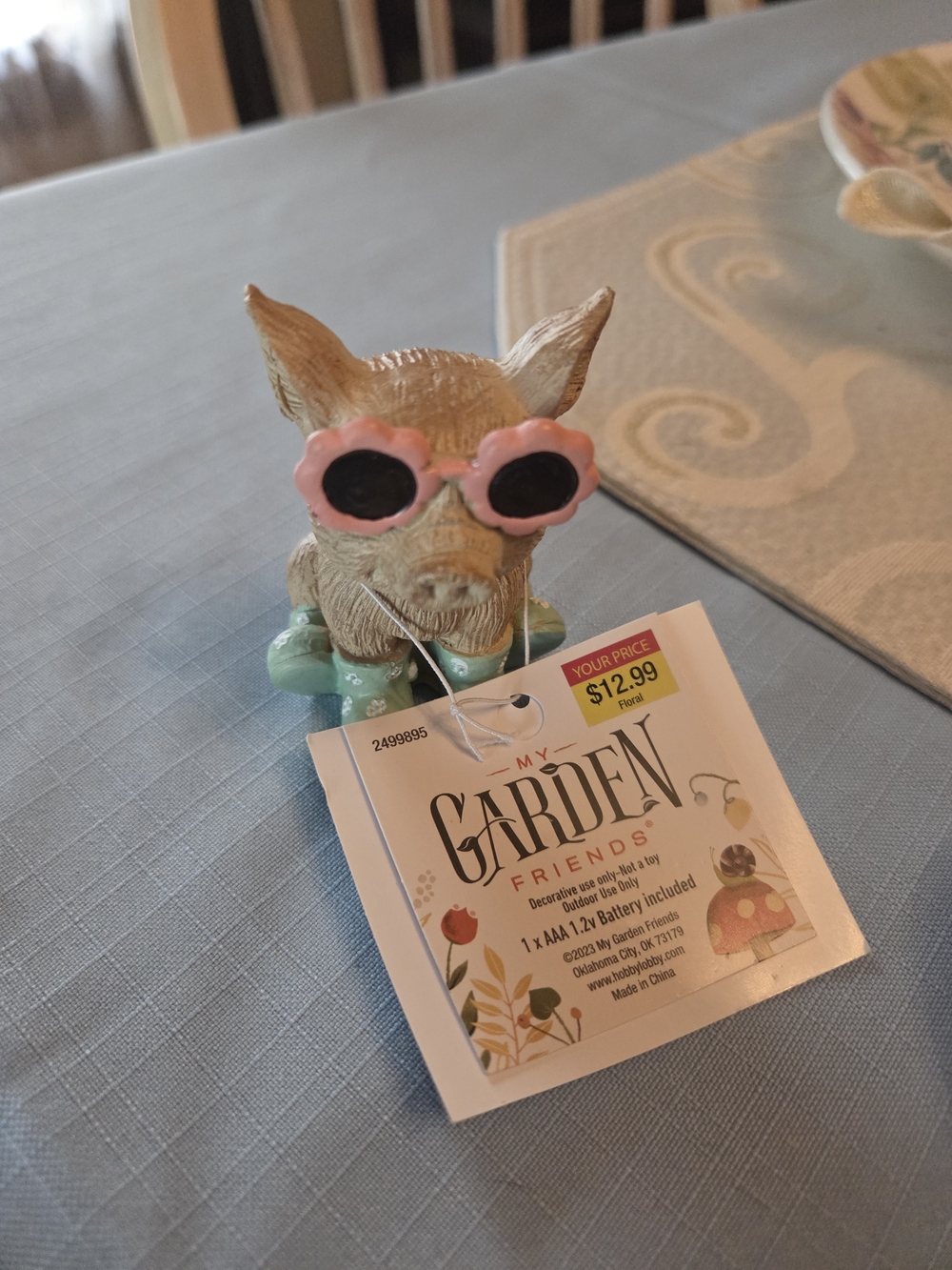 Cute Pig Figurine with Pink Sunglasses